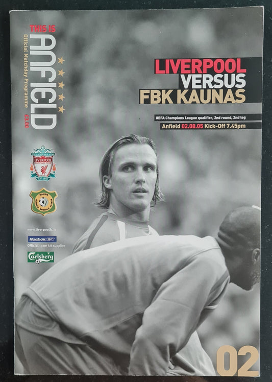 Anfield Official Matchday Programme - 2005 Liverpool vs FBK Kaunas - UEFA Champions League (2nd round/2nd leg)