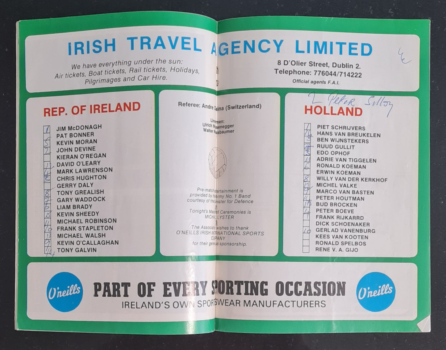 European Championship Match Programme - 1983 featuring Rep. of Ireland vs Holland - Vintage