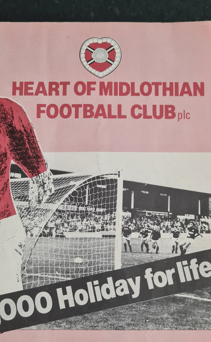 Scottish Football Programme Vintage - 1983 Hearts vs Rangers League Match 07 Sept