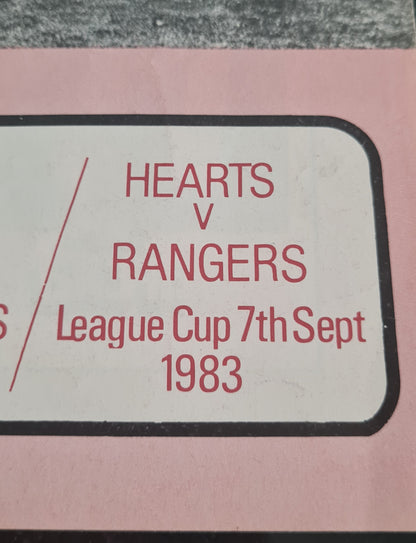 Scottish Football Programme Vintage - 1983 Hearts vs Rangers League Match 07 Sept