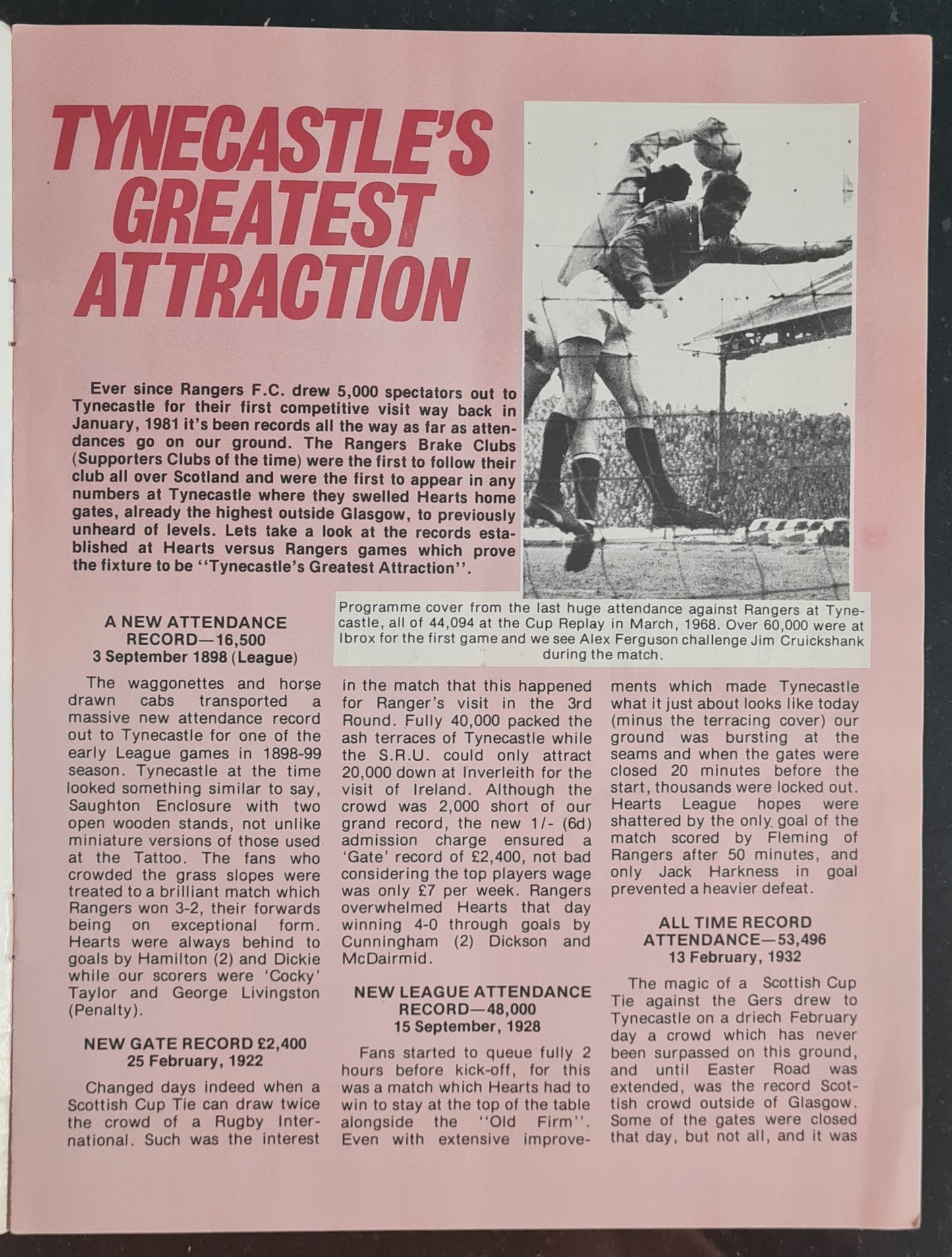 Scottish Football Programme Vintage - 1983 Hearts vs Rangers League Match 07 Sept