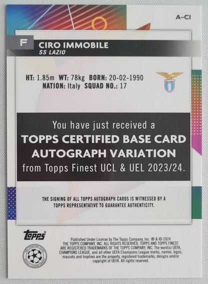 Ciro Immobile - 2024 Topps Finest /150 - SS Lazio /Auto