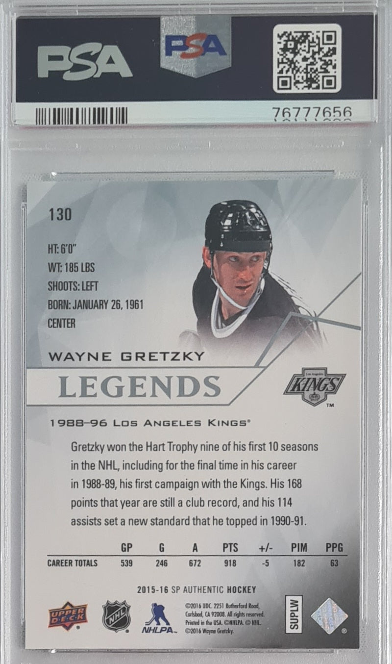 Wayne Gretzky - 2015 Upperdeck - SP Authentic #130 Mint PSA 9 - Kings Legends NHL