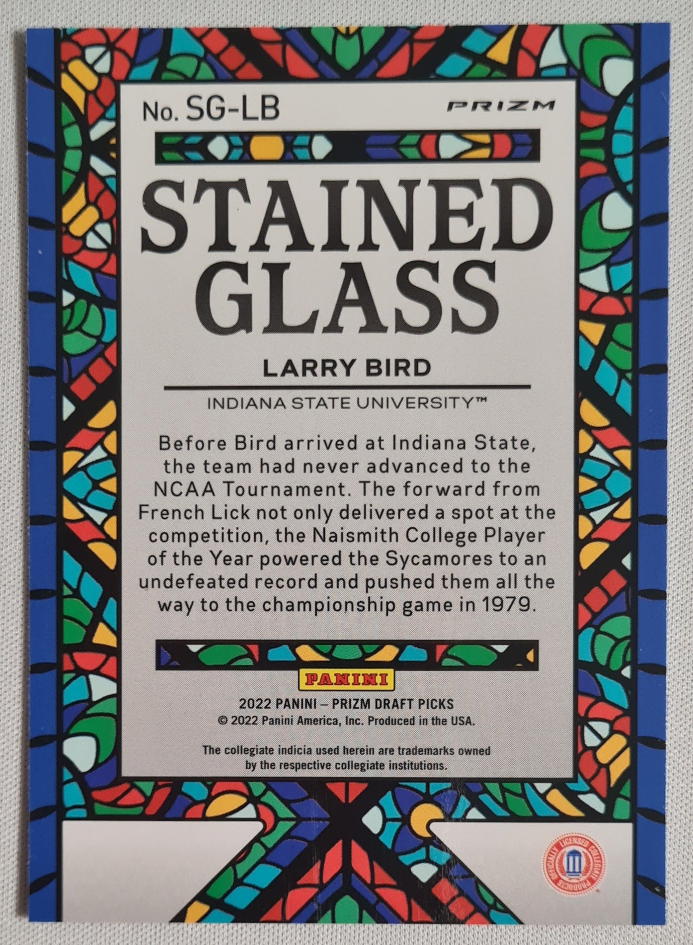 Larry Bird - 2022 Panini Prizm Draft Picks STAINED GLASS - RARE CASE HIT