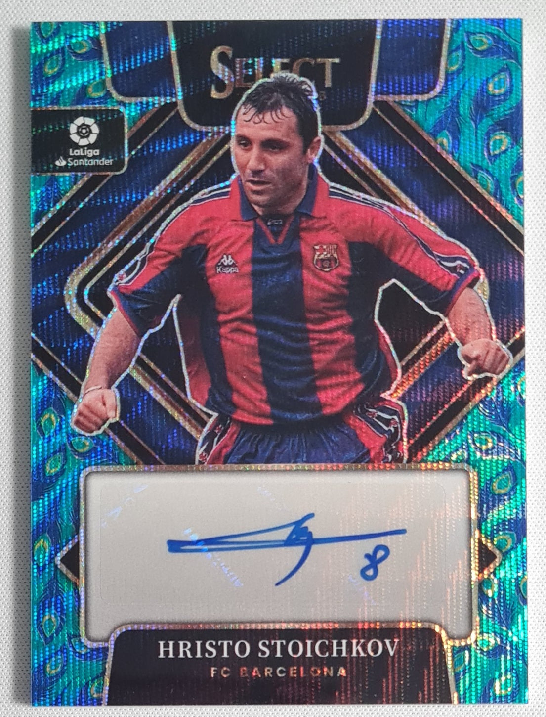 Hristo Stoichokv - 2022 Panini Select La Liga Soccer FCB /Autograp Terrace Peacock