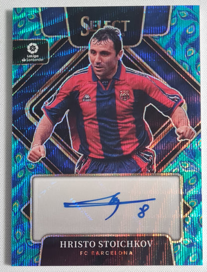 Hristo Stoichokv - 2022 Panini Select La Liga Soccer FCB /Autograp Terrace Peacock