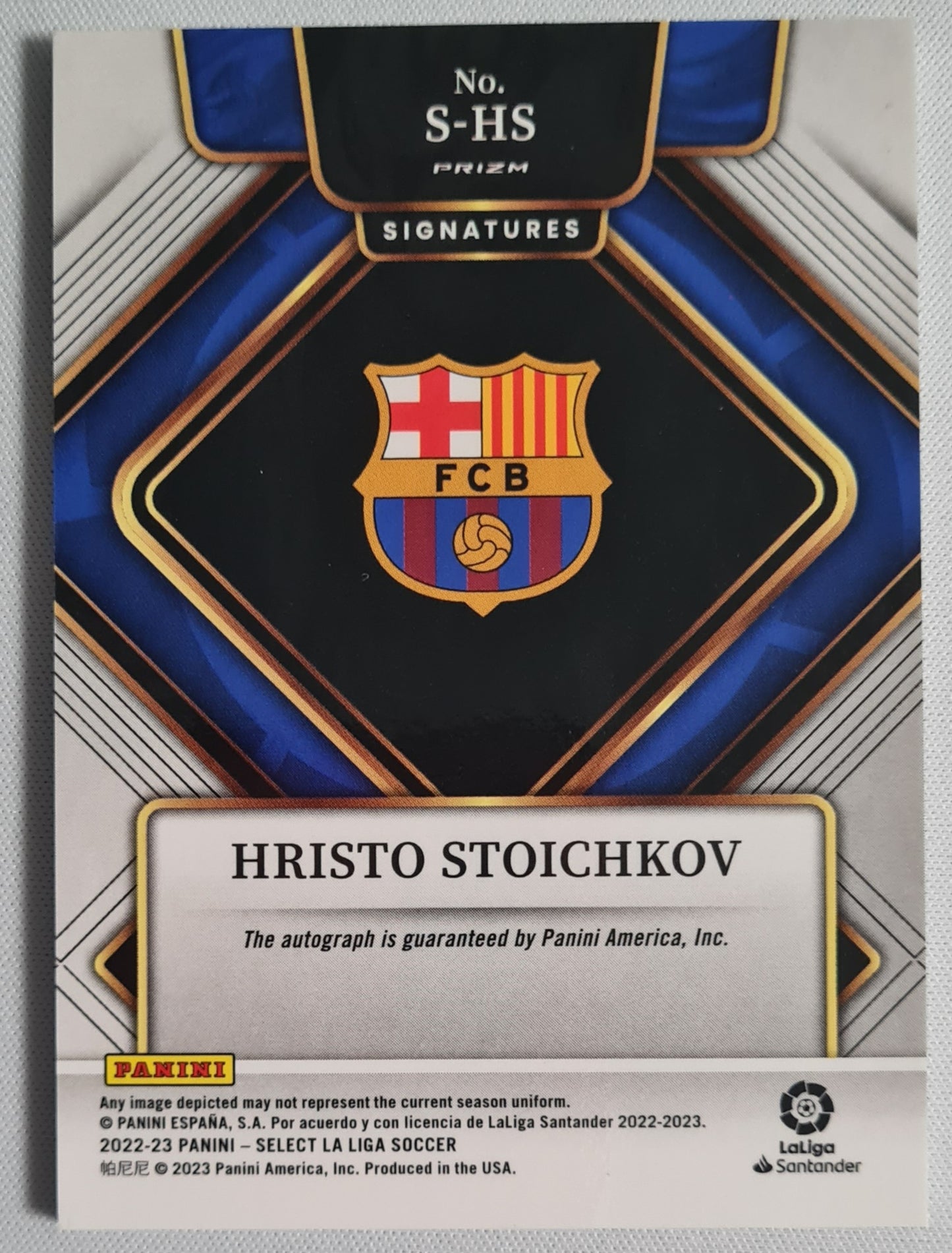 Hristo Stoichokv - 2022 Panini Select La Liga Soccer FCB /Autograp Terrace Peacock