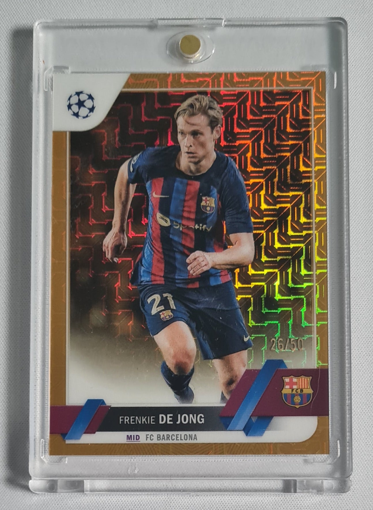 Frenkie de Jong - 2023 Topps Chrome (Asian Card) Gold #30 FCB /50