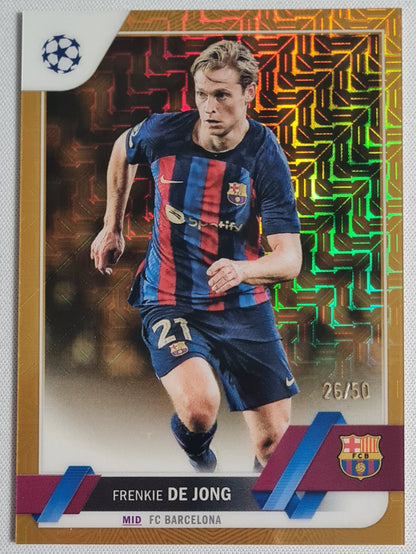 Frenkie de Jong - 2023 Topps Chrome (Asian Card) Gold #30 FCB /50