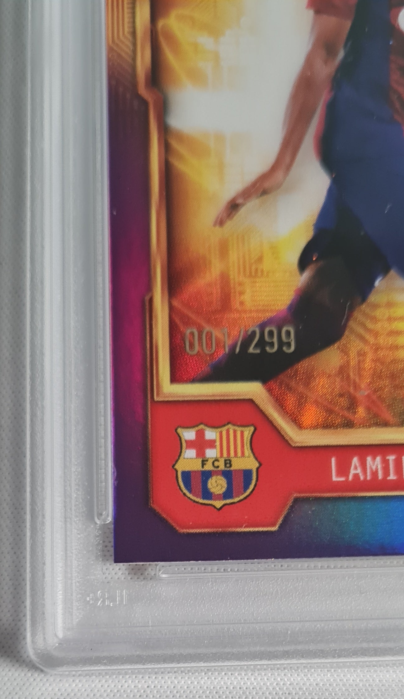 Lamine Yamal - 2023 Topps FCB Fan Set #BARG3  /299 Golden Future-Purple PSA 9 - Case Hit !