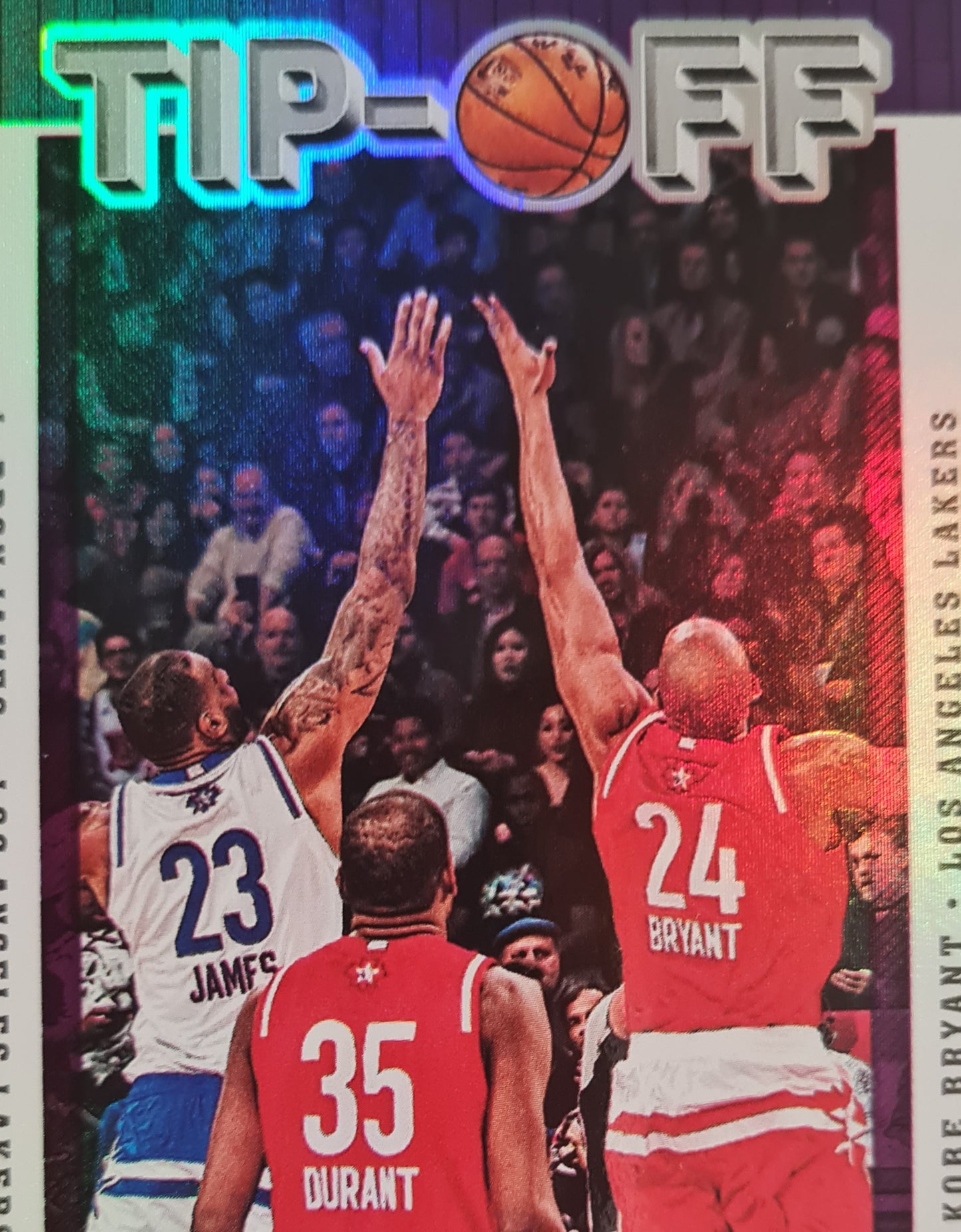 Lebron James & Kobe Bryant - 2019 Panini Hoops Basketball (with Durant) TIP OFF/ Holo foil