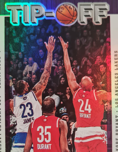 Lebron James & Kobe Bryant - 2019 Panini Hoops Basketball (with Durant) TIP OFF/ Holo foil