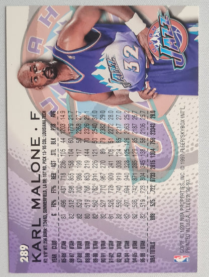 Karl Malone - 1997 Fleer/skybox #289 NBA Basketball UTAH Jazz