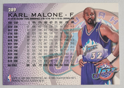 Karl Malone - 1997 Fleer/skybox #289 NBA Basketball UTAH Jazz