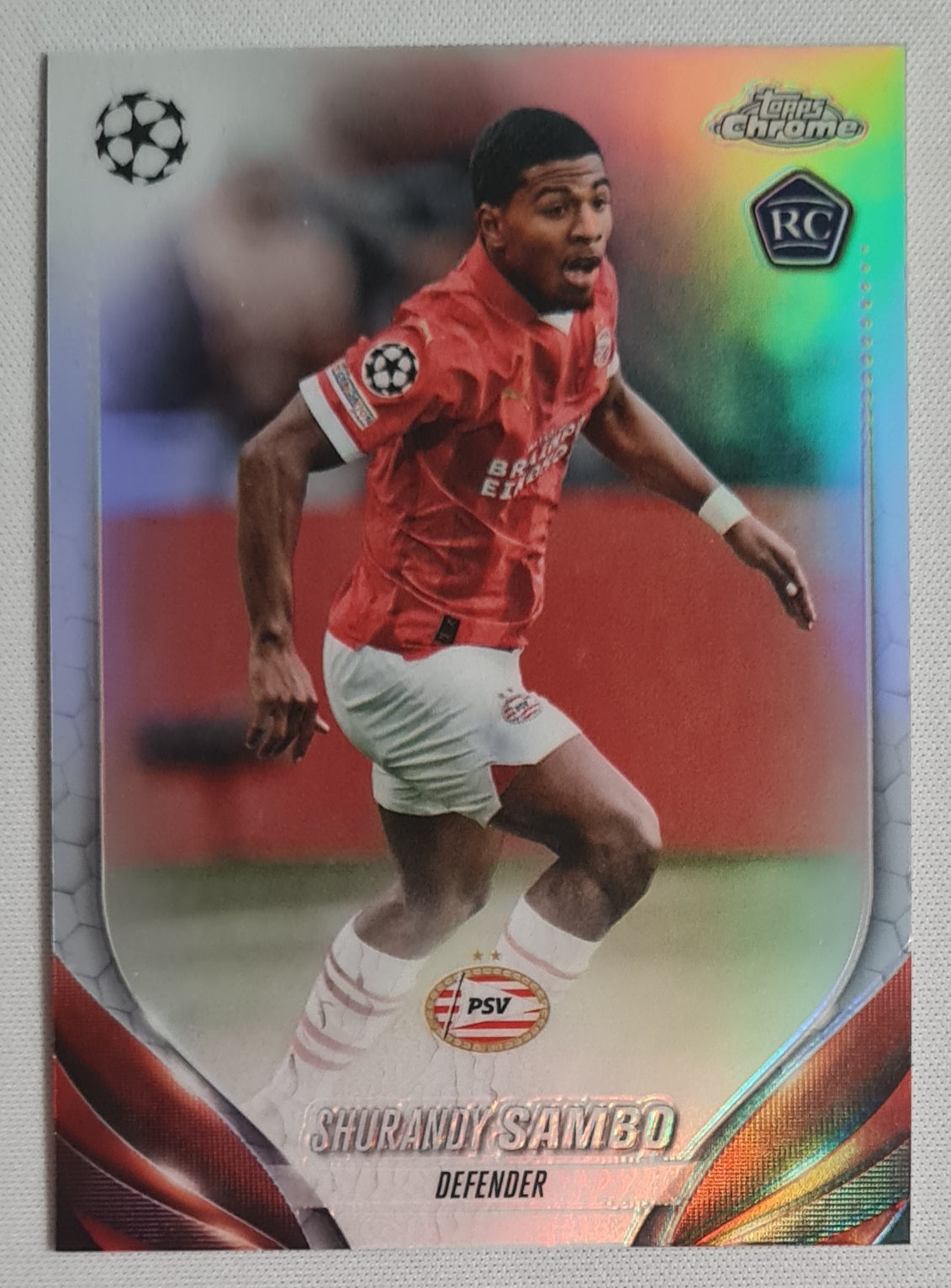 Shurandy Sambo - 2024 Topps Chrome Champions League - PSV Eindhoven #27 Silver Refractor