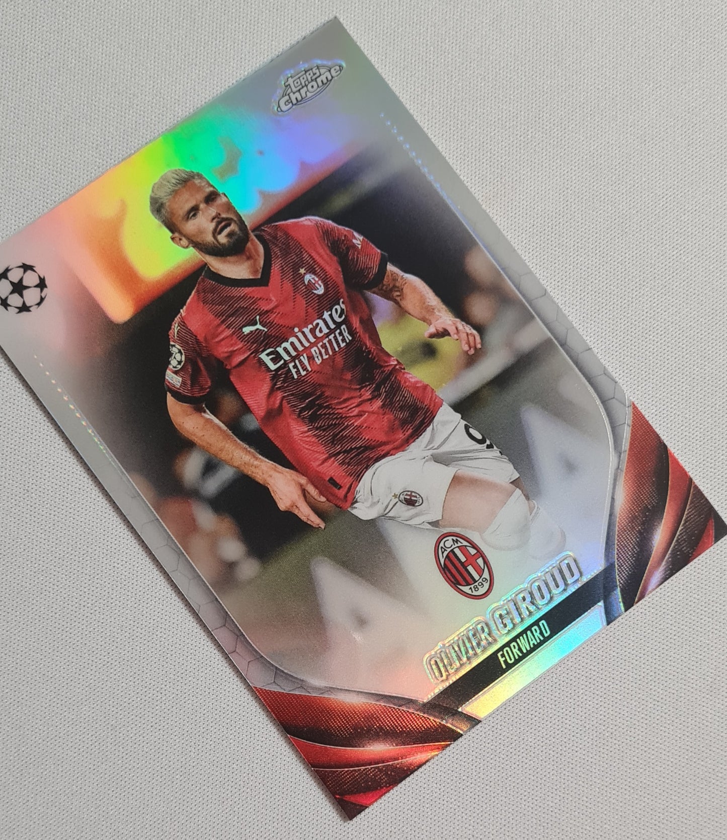 Oliver Giroud - 2024 Topps Chrome  Champions League AC Milan Holo Refractor