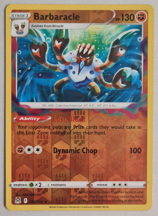 Barbaracle - 2022 Pokemon 107/196 Stage 1 - HP130 Holo TGC Card