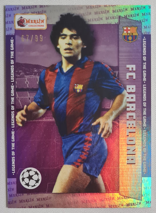 Diego Maradona - 2023 Topps Merlin Heritage Card Collection - Legends of the Game #129 Purple/99