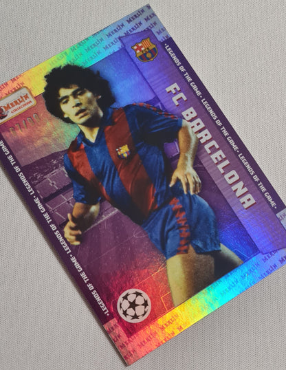 Diego Maradona - 2023 Topps Merlin Heritage Card Collection - Legends of the Game #129 Purple/99