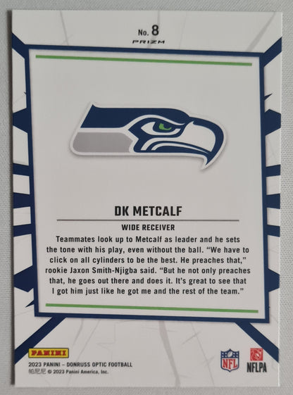 DK Metcalf - 2023 Panini Donruss Optic Footbal - Prizm #8 - Seattle Seahawks MY HOUSE ! Silver Prizm