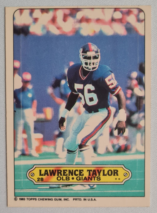 Lawrence Taylor - 1983 Topps Chewning Gum Set/Single card - OLB #28 New York Giants