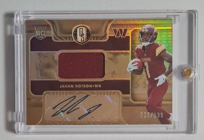 Jahan Dotson - 2022 Panini Gold Standard (RC) Football Washington Commanders #214 Auto/199 Color Match Patch