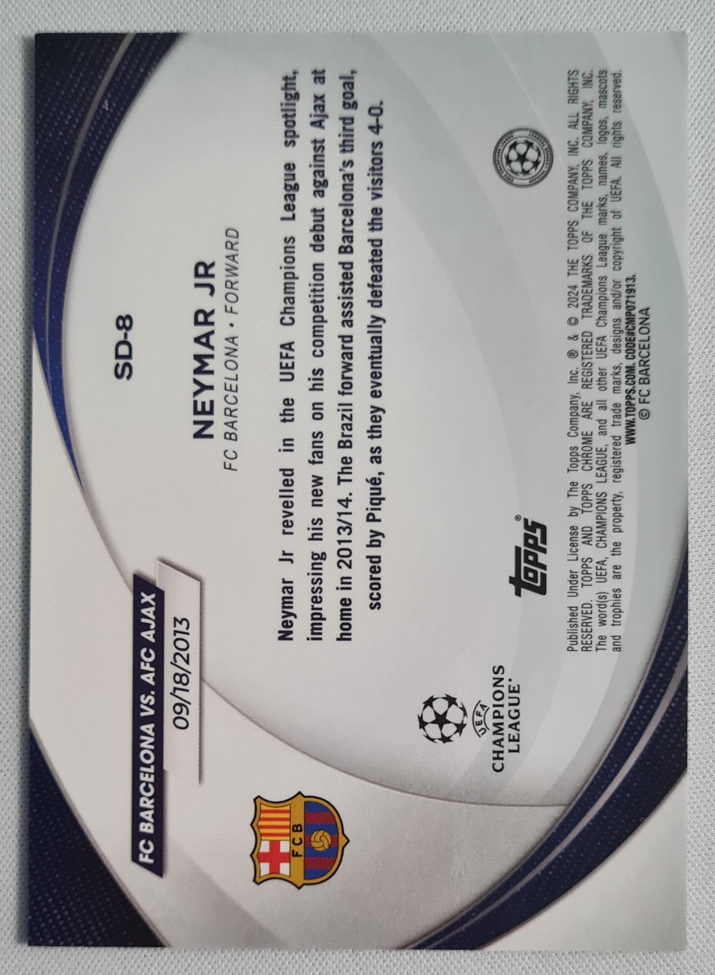 Neymar Jr. - 2024 Topps Chrome Starball Debut #SD-8 FC Barcelona Champions League