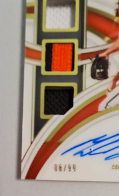 Mike Baumann - 2022 Panini Immaculate Baseball #RTMS-MB Baltimore (RC) triple patch Auto /99