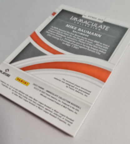 Mike Baumann - 2022 Panini Immaculate Baseball #RTMS-MB Baltimore (RC) triple patch Auto /99