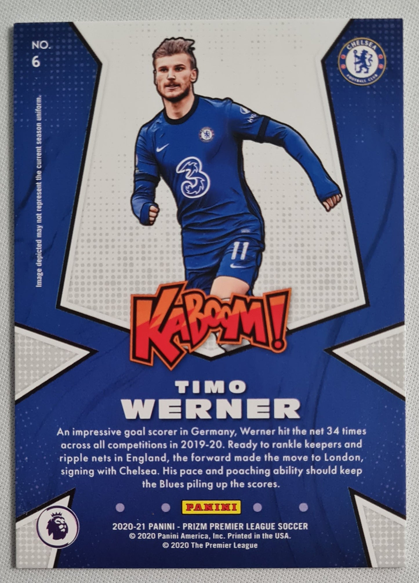 Timo Werner - 2020/21 Panini #6 Premier League Soccer - KABOOM! Chelsea