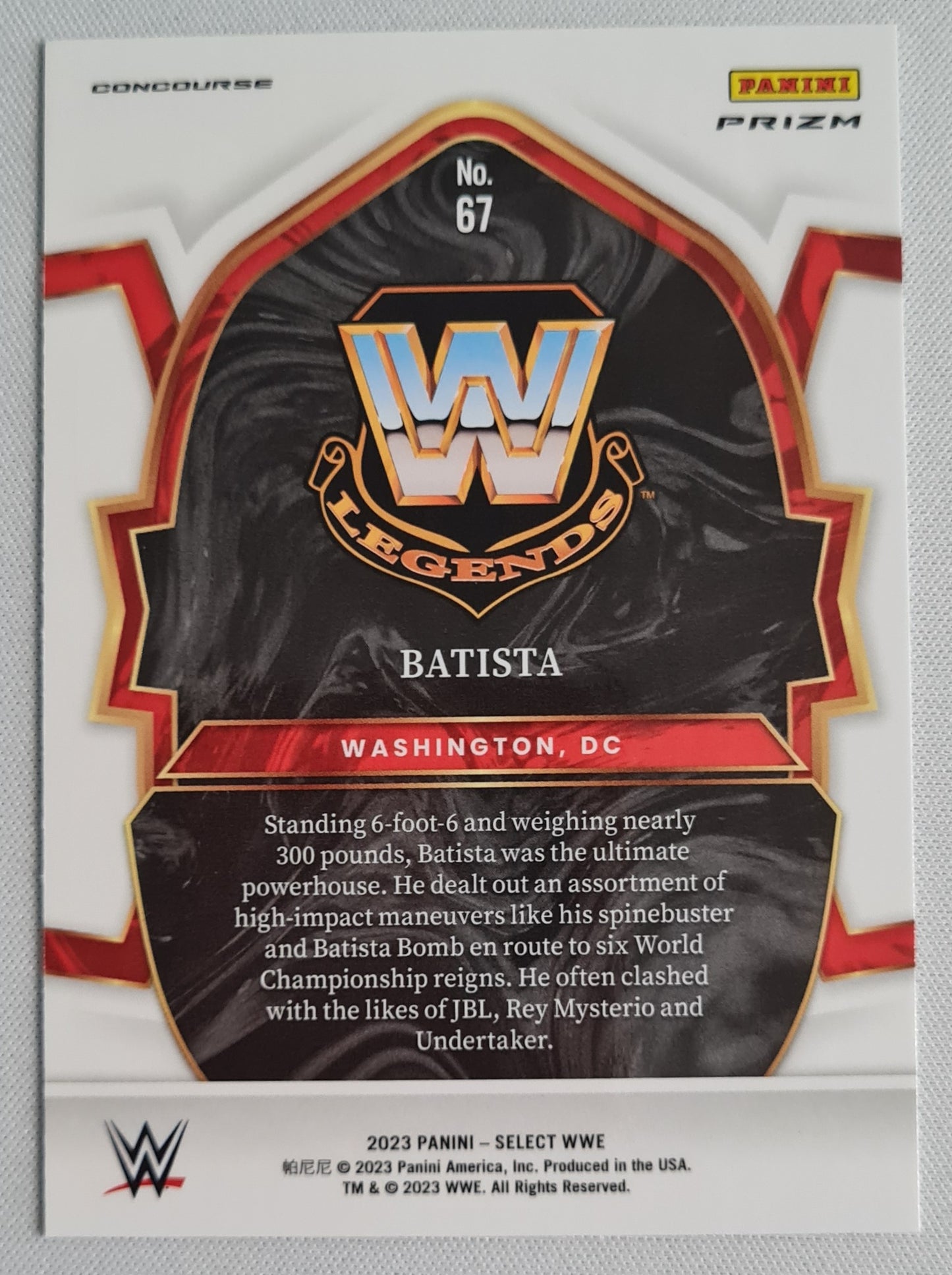 Batista - 2023 Panini Select WWE #67 Concourse Red/Blue