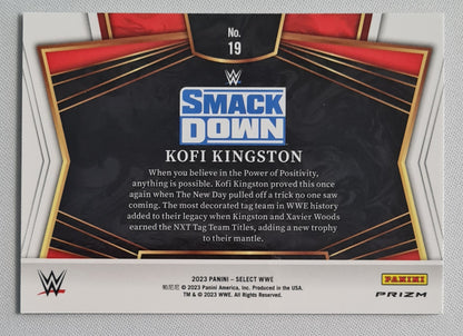 Kofi Kingston - 2023 Panini Select WWE #19 SMACK DOWN Sensations Flash Prizm
