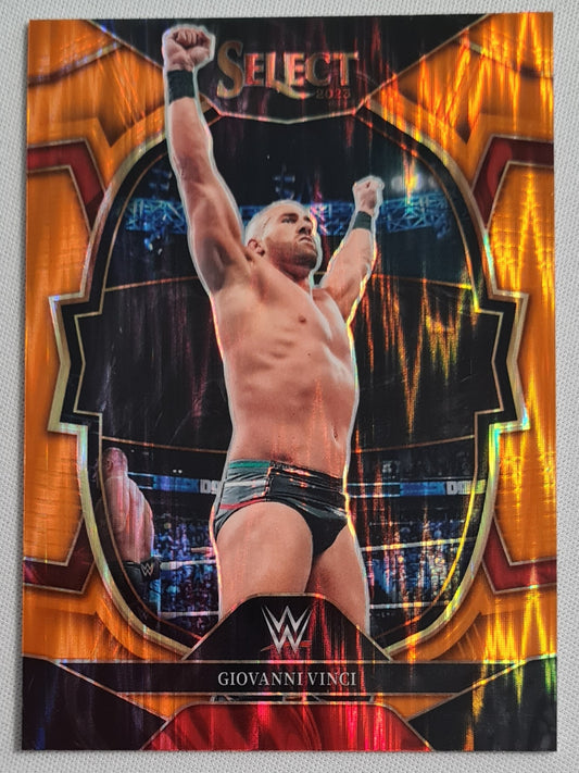 Giovanni Vinci - 2023 Panini Select WWE #42 SMACK DOWN Orange Sensations Prizm
