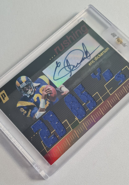 Eric Dickerson -2007 Topps Paradigm #TPCHR-ED /25 Los Angeles Rams - Autograph + Triple Relic Card