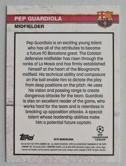 Pep Guardiola - 2023 Topps (RC) Champions League FC Barcelona /99 Green