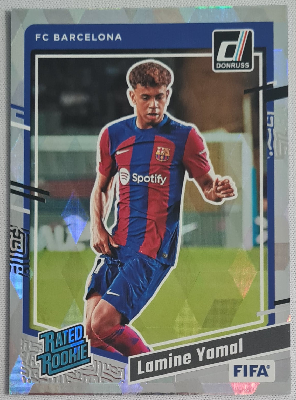 Lamine Yamal - 2023 Panini Donruss Soccer #177 FC Barcelona Rated Rookie Cracked Ice