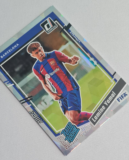 Lamine Yamal - 2023 Panini Donruss Soccer #177 FC Barcelona Rated Rookie Cracked Ice