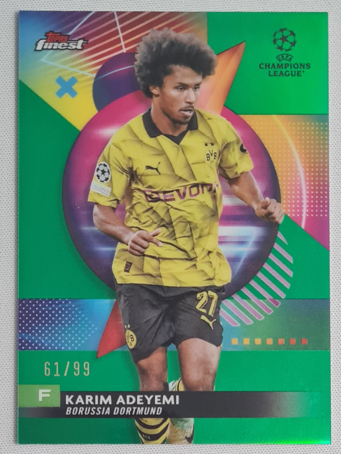 Karim Adeyemi - 2024 Topps Finest Borussia Dortmund BVB #122 CL /99 Green