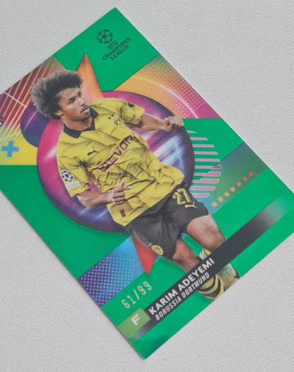 Karim Adeyemi - 2024 Topps Finest Borussia Dortmund BVB #122 CL /99 Green
