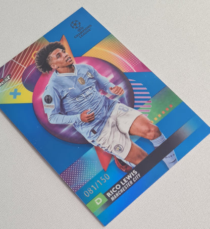 Rico Lewis - 2024 Topps Finest Manchester City #116 CL /150 Blue