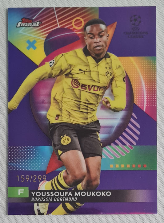 Youssoufa Moukoko - 2024 Topps Finest Borussia Dortmund BVB #95 CL /299 Purple