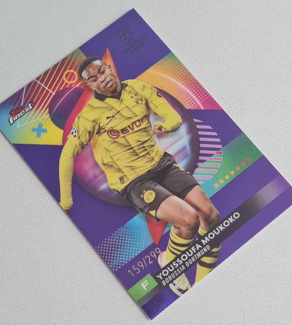 Youssoufa Moukoko - 2024 Topps Finest Borussia Dortmund BVB #95 CL /299 Purple