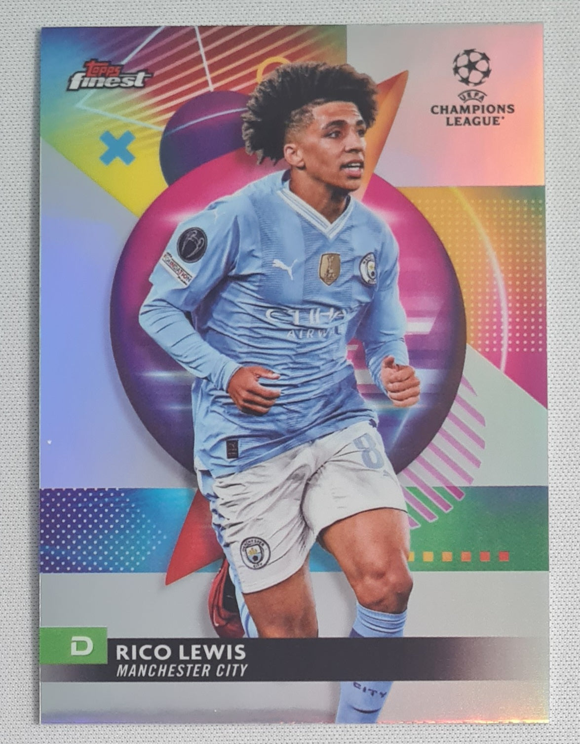 Rico Lewis - 2024 Topps Finest Manchester City  #116 CL - Halo Refractor