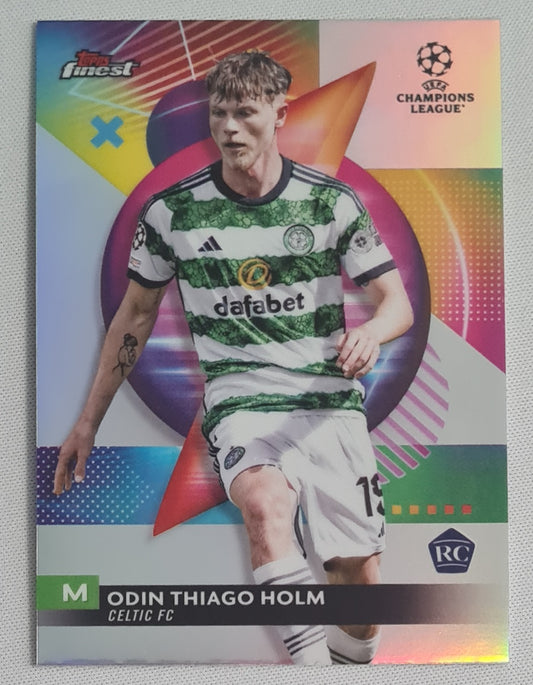 Odin Thiago Holm - 2024 Topps Finest Celtic FC  #27 (RC) Champions League - Halo Refractor