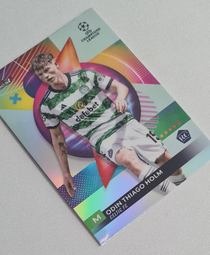 Odin Thiago Holm - 2024 Topps Finest Celtic FC  #27 (RC) Champions League - Halo Refractor