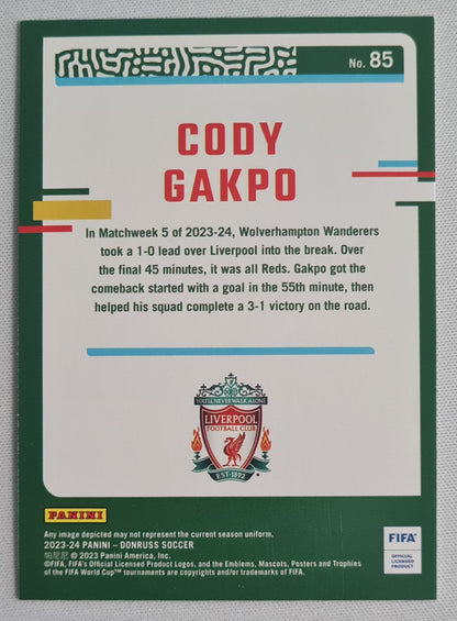 Cody Gakpo - 2023/24 Panini Donruss Soccer #85 Liverpool FC Silver Cube