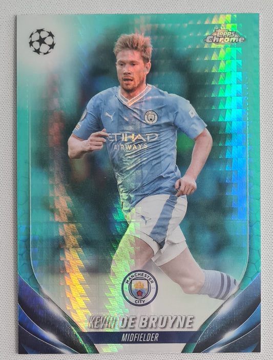 Kevin de Bruyne - 2024 Topps Chrome #85 Manchester City CL Aqua Prizm Refractor