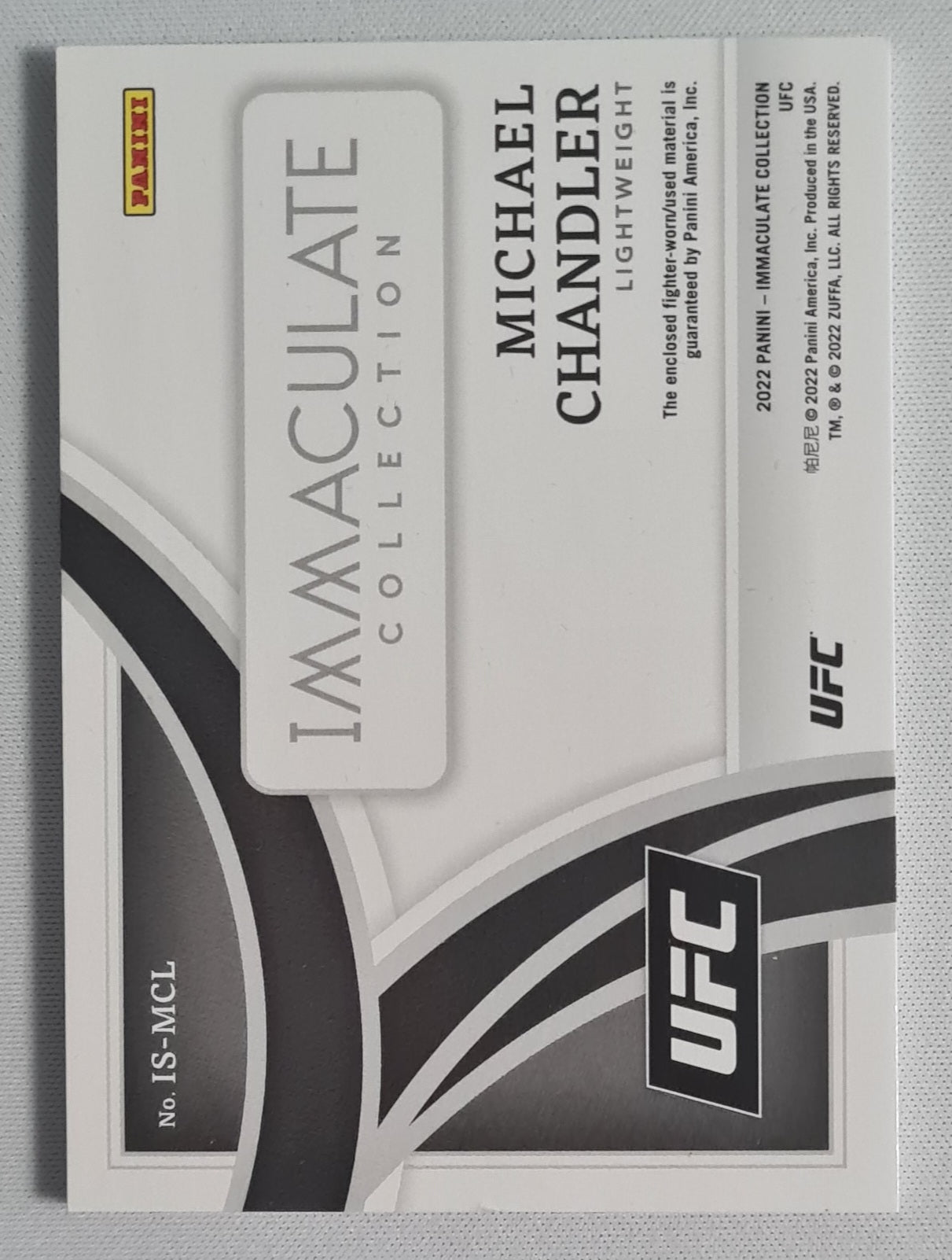 Michael Chandler - 2022 Panini Immaculate Collection #IS-MCL /99 Patch