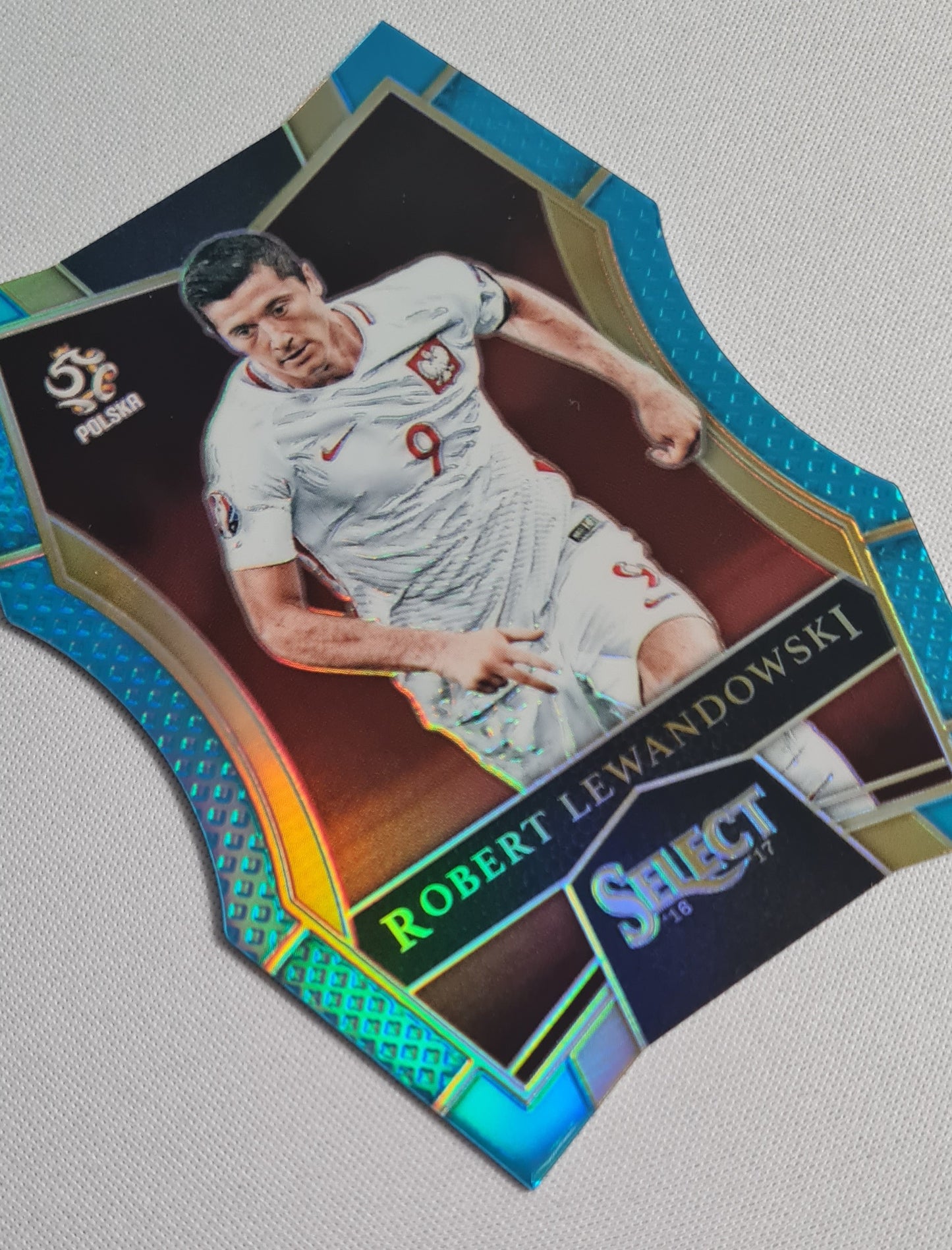 Robert Lewandowski - 2016 Panini Select Soccer #159 POLSKA /249 Light Blue Prizm Die Cut