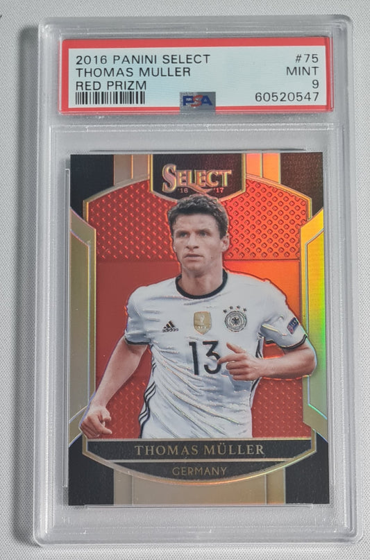 Thomas Muller - 2016 Panini Select #75 Red Prizm /199 Team Germany PSA 9